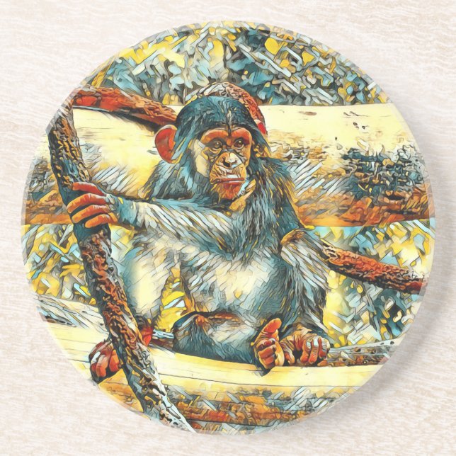 AnimalArt_Chimpanzee_011 Underlägg (Framsidan)