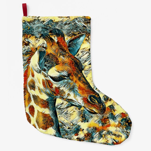 AnimalArt_Giraffe_002 Stor Julstrumpa (Framsidan)