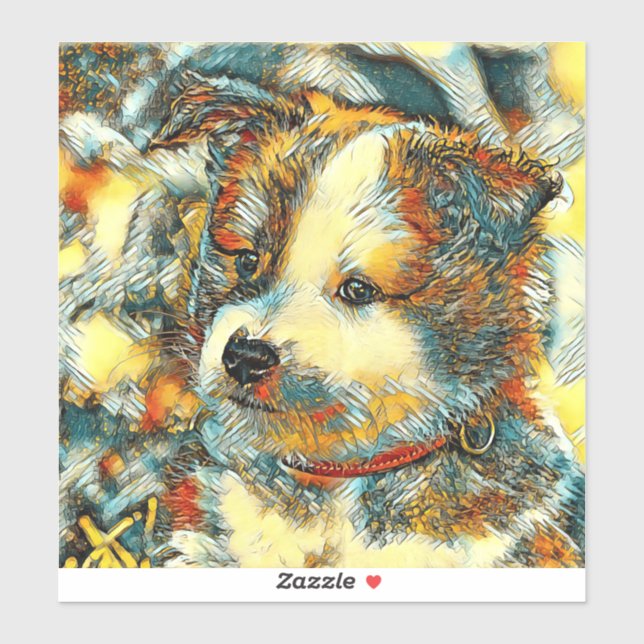 AnimalArt_Hund_002 Klistermärken (Ark)