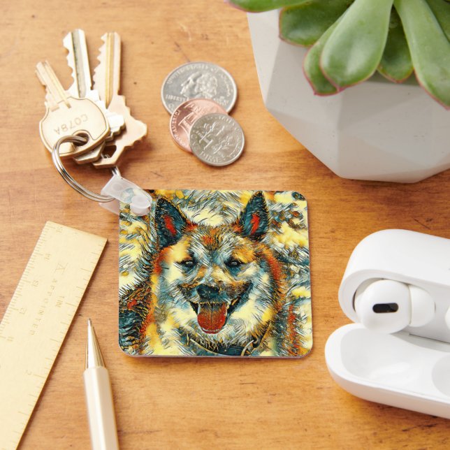 AnimalArt_Hund_004 Nyckelring (Skrivbord)