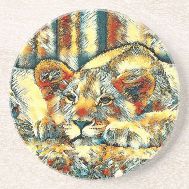 AnimalArt_Lejon_036 Underlägg (Framsidan)