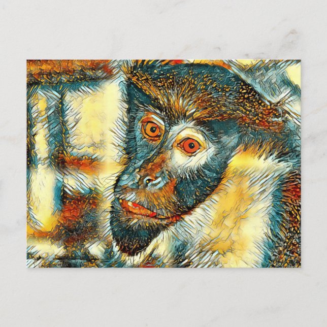 AnimalArt_Monkey_002 Vykort (Framsida)