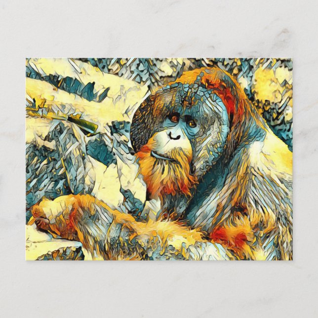 AnimalArt_OrangUtan_001 Vykort (Framsida)
