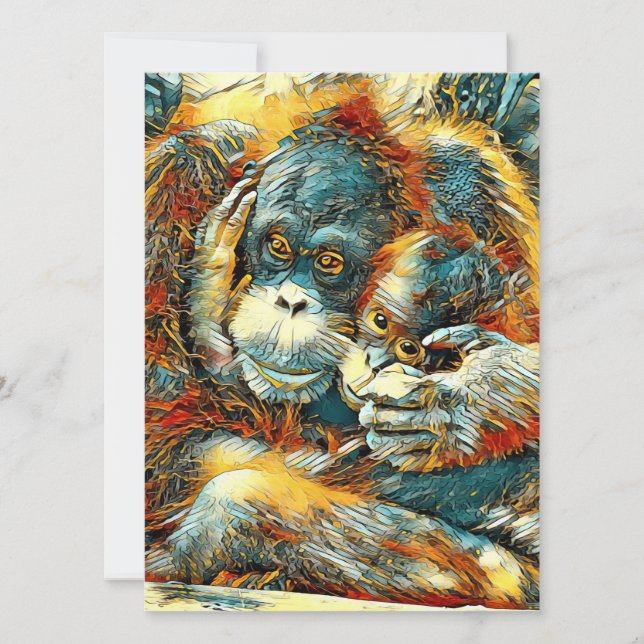 AnimalArt_OrangUtan_003 Julkort (Framsida)