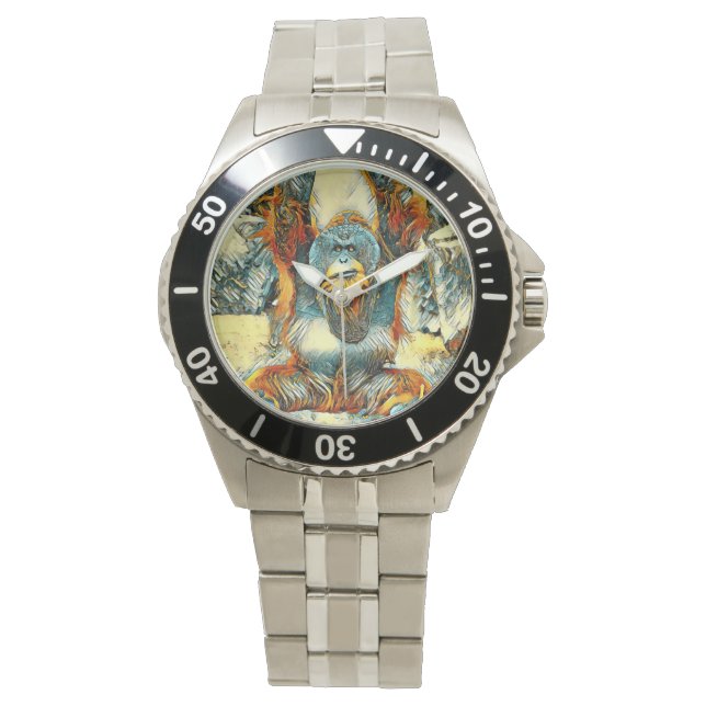 AnimalArt_OrangUtan_004 Armbandsur (Framsida)