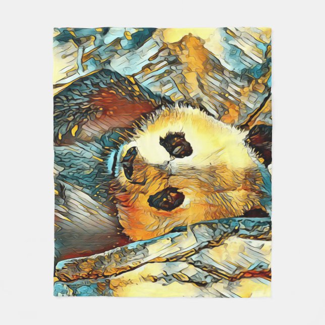 AnimalArt_Panda_002 Fleecefilt (Framsidan)