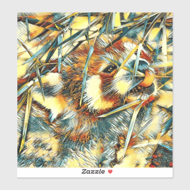 AnimalArt_RedPanda_003 Klistermärken (Ark)