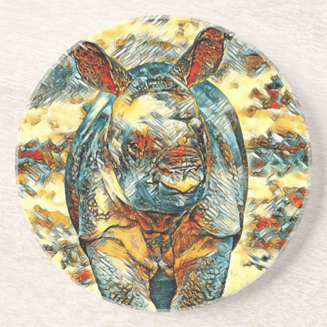 AnimalArt_Rhino_001 Underlägg (Framsidan)