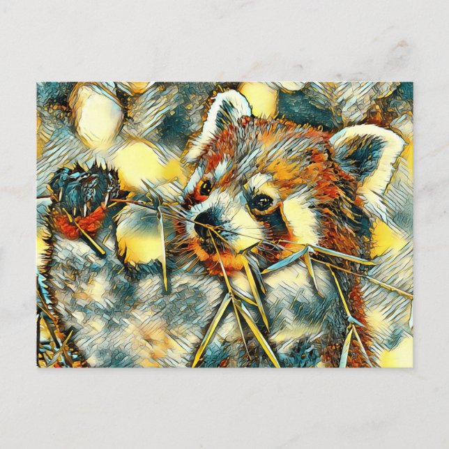 AnimalArt_RödPanda_001 Vykort (Framsida)
