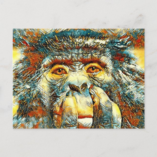 AnimalArt_Schimpans_008 Vykort (Framsida)