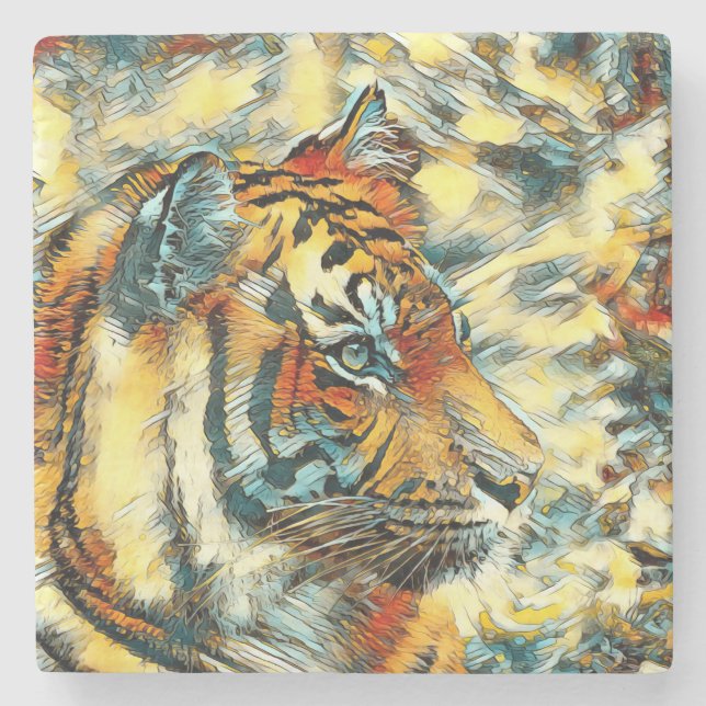 AnimalArt_Tiger_003 Stenunderlägg (Framsidan)