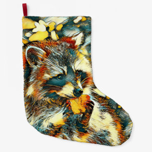 AnimalArt_Tvättbjörn_001 Stor Julstrumpa
