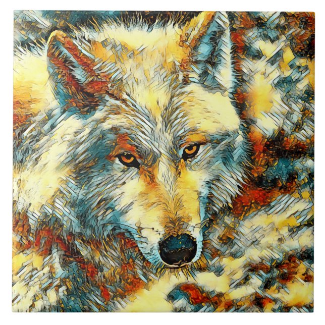 AnimalArt_Varg_003 Kakelplatta (Framsidan)