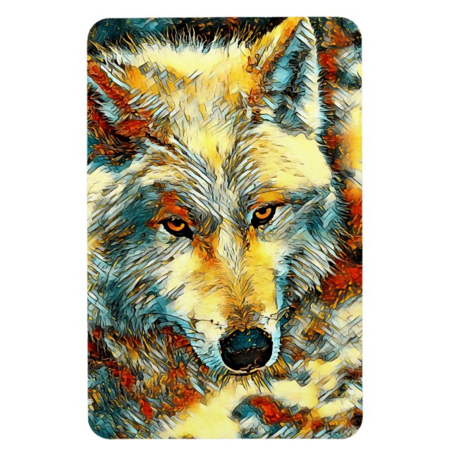 AnimalArt_Varg_003 Magnet (Vertikal)