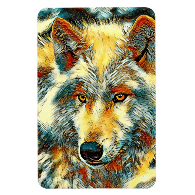 AnimalArt_Varg_004 Magnet (Vertikal)