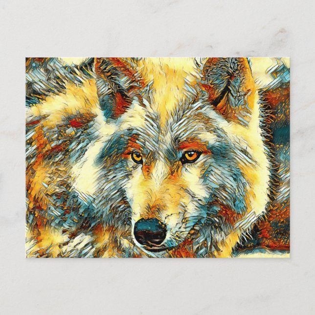 AnimalArt_Wolf_004 Vykort (Framsida)