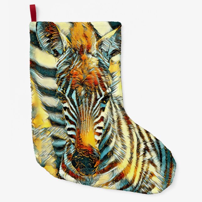 AnimalArt_Zebra_002 Stor Julstrumpa (Framsidan)