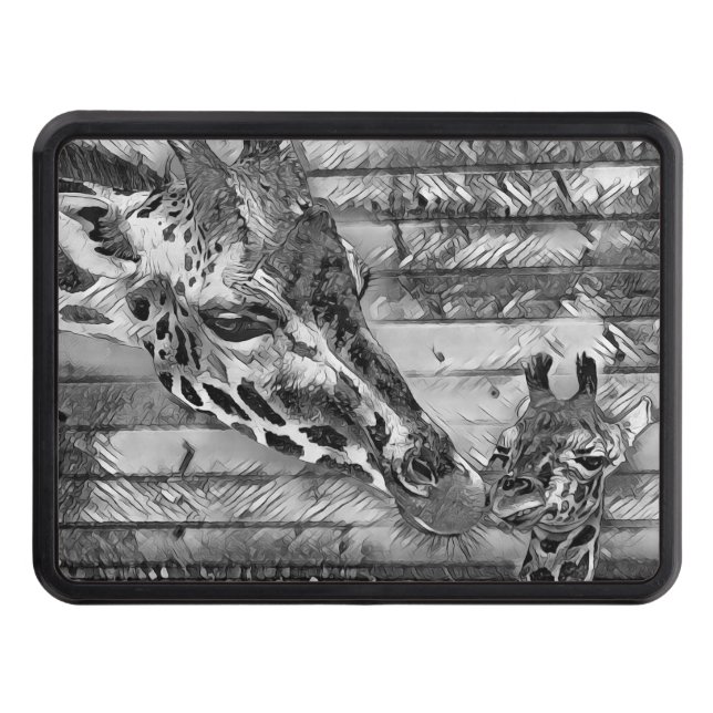 AnimalArtBW_Giraffe_20170901_by_JAMColors Skydd För Dragkrok (Framsidan)