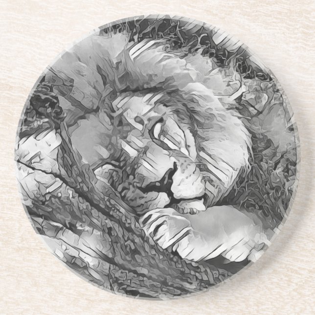 AnimalArtBW_Lejon_001 Underlägg (Framsidan)
