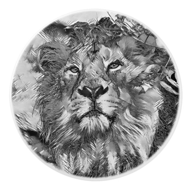 AnimalArtBW_Lejon_003 Knopp (Framsidan)