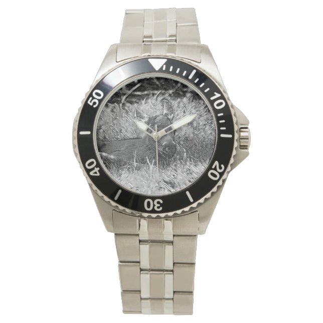 AnimalArtBW_Moose_001 Armbandsur (Framsida)