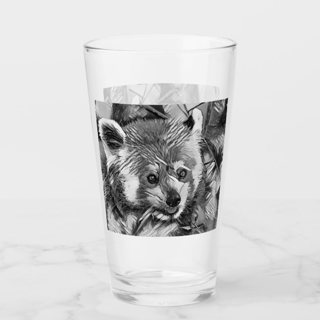 AnimalArtBW_RedPanda_003 Glaskopp (Framsida)