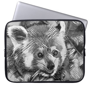 AnimalArtBW_RedPanda_003 Laptop Fodral
