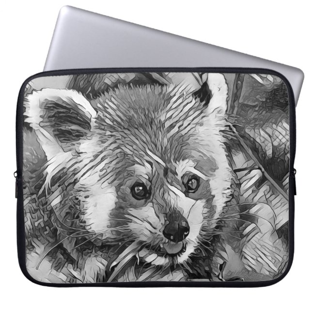 AnimalArtBW_RedPanda_003 Laptop Fodral (Framsidan)