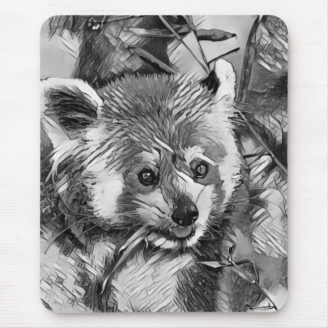 AnimalArtBW_RedPanda_003 Musmatta (Framsidan)