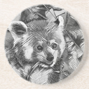 AnimalArtBW_RedPanda_003 Underlägg