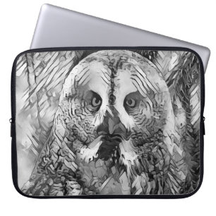 AnimalArtBW_Uggla_001 Laptop Fodral