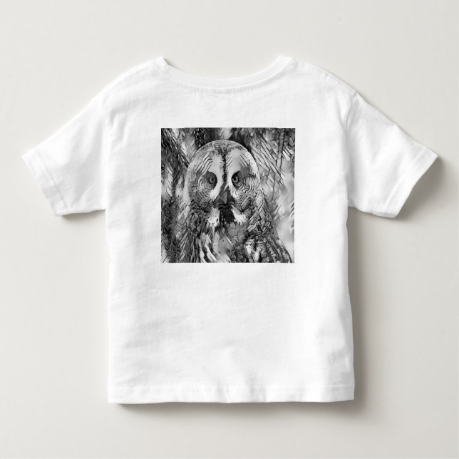 AnimalArtBW_Uggla_001 T Shirt (Baksida)