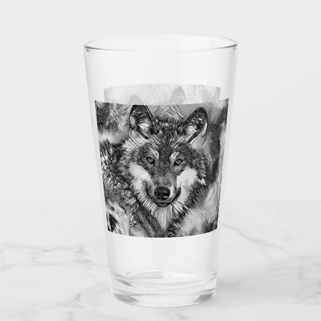 AnimalArtBW_Varg_001 Glaskopp (Framsida)
