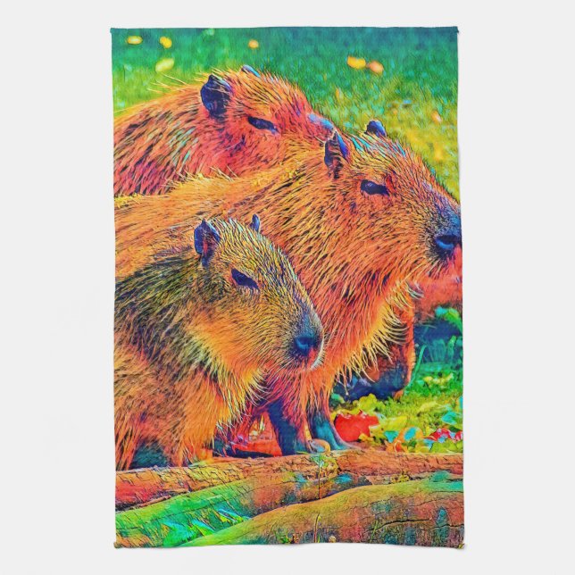 AnimalColor_Capybara_003 Kökshandduk (Vertikal)