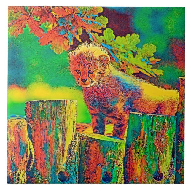 AnimalColor_Cheetah_023 Kakelplatta (Framsidan)