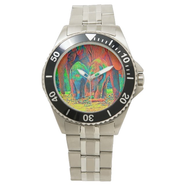 AnimalColor_Elephant_001 Armbandsur (Framsida)