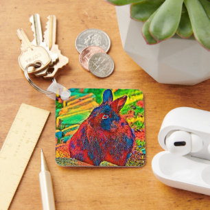 AnimalColor_Rabbit_001 Nyckelring