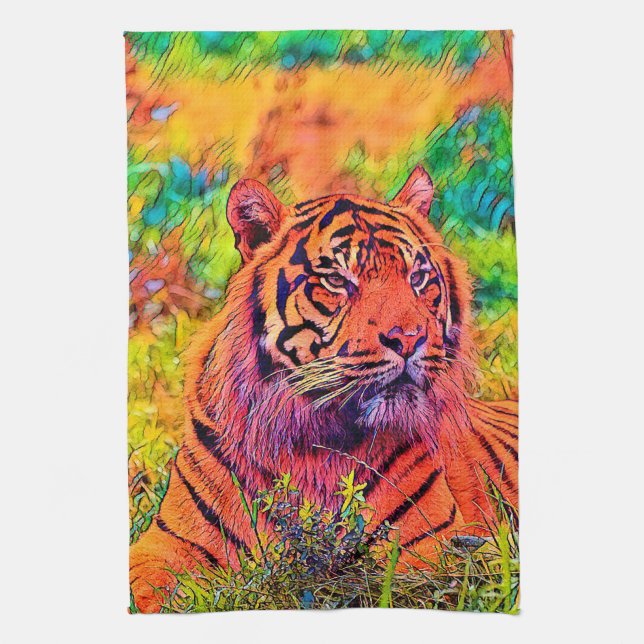 AnimalColor_Tiger_002 Kökshandduk (Vertikal)