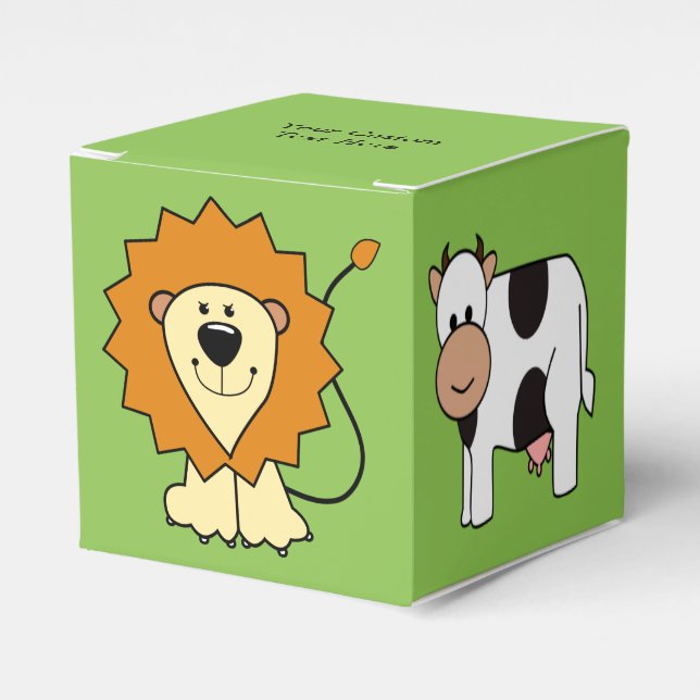 Animalieillustrationer anpassningsbar textrutor fö presentaskar (Framsidan Sidan)