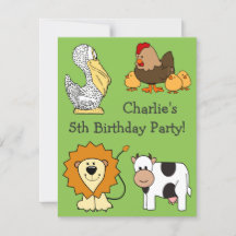 Animalieillustrationer anpassningsbarnas inbjudnin