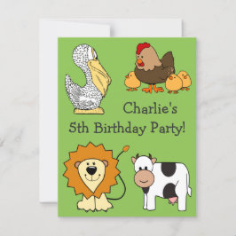 Animalieillustrationer anpassningsbarnas inbjudnin inbjudningar