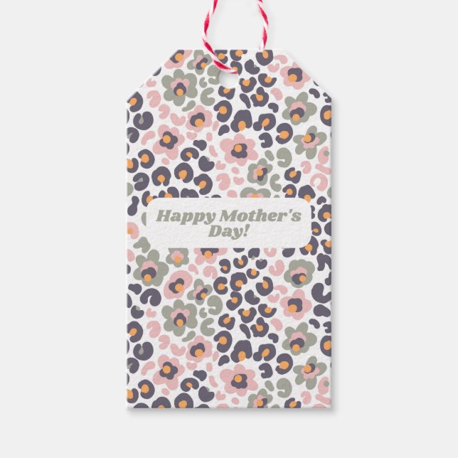 Animalier med blommor presentetikett (Framsidan)