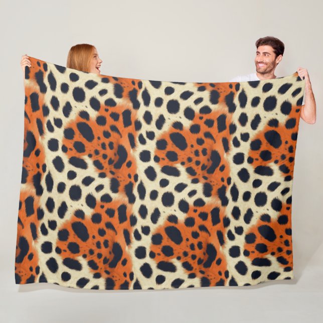 Animalier mode design, vild cheetah fleecefilt (På plats)