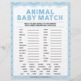 Animalisk Baby Match [Luxury Snöre [Blue] Brevhuvud
