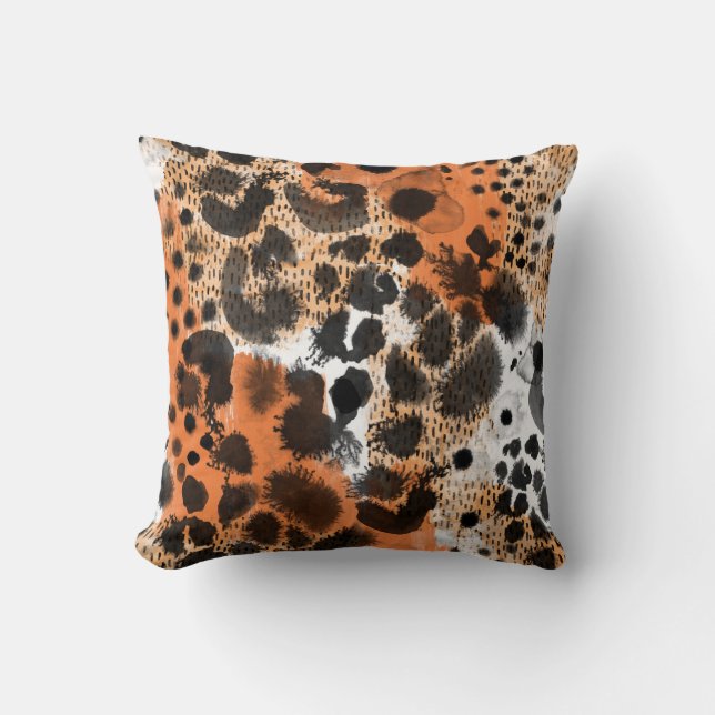 Animalisk hud: kreativ leopard mönster. kudde (Framsida)