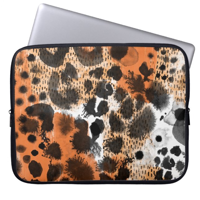 Animalisk hud: kreativ leopard mönster. laptop fodral (Framsidan)