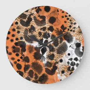 Animalisk hud: kreativ leopard mönster. stor klocka