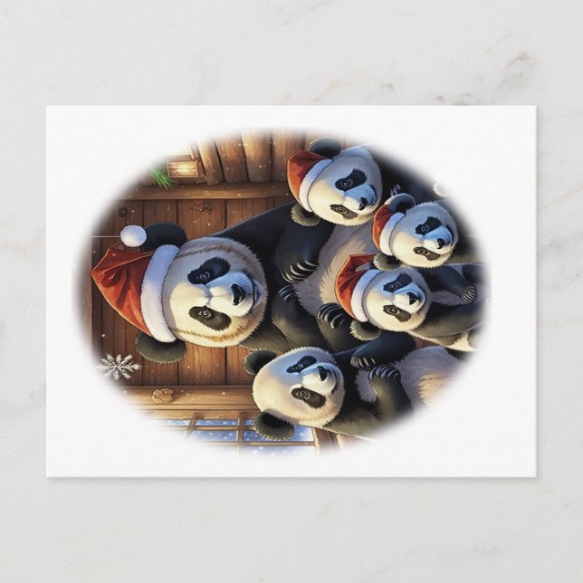 Animalisk PANDA-jul Vykort (Framsida)