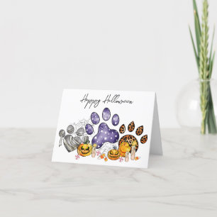 Animalisk Tass avtryck Pumpkin Cat Pet Hund Hallow Helgkort