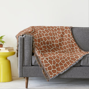 Animalisk utskrift, Giraffe i brickor med koppar Filt